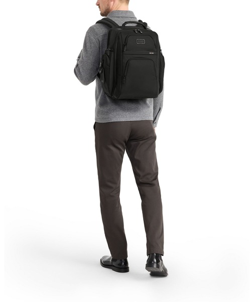 TUMI（トゥミ）の「TUMI ALPHA（アルファ） トゥミ・ブリーフ・パック（A4/PC15インチまで対応）（バックパック/リュック・メンズ・ブラック/ネイビー・FREE）」の3枚目の写真