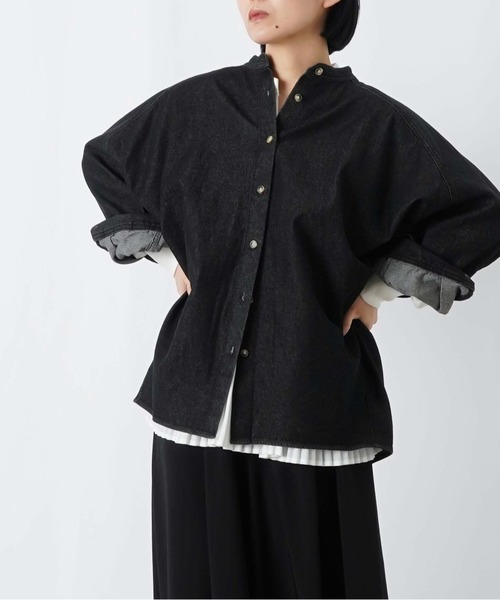 LUCA/LADY LUCK LUCA（ルカ/レディラックルカ）の「LC/LLL コクーンドルマンチュニックシャツ/デニムドルマンシャツ（シャツ/ブラウス・レディース・グレー/ブルー/サックスブルー・FREE）」の5枚目の写真