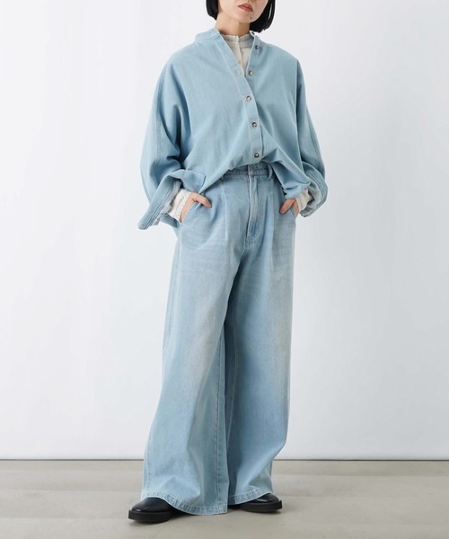 LUCA/LADY LUCK LUCA（ルカ/レディラックルカ）の「LC/LLL コクーンドルマンチュニックシャツ/デニムドルマンシャツ（シャツ/ブラウス・レディース・グレー/ブルー/サックスブルー・FREE）」の15枚目の写真