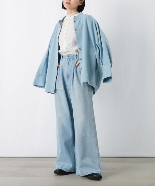 LUCA/LADY LUCK LUCA（ルカ/レディラックルカ）の「LC/LLL コクーンドルマンチュニックシャツ/デニムドルマンシャツ（シャツ/ブラウス・レディース・グレー/ブルー/サックスブルー・FREE）」の10枚目の写真