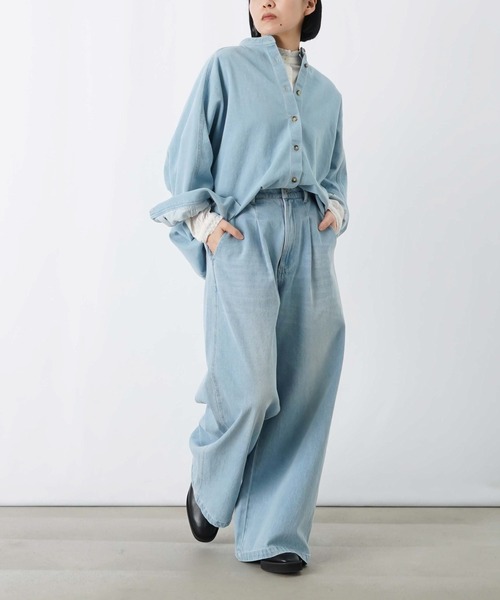 LUCA/LADY LUCK LUCA（ルカ/レディラックルカ）の「LC/LLL コクーンドルマンチュニックシャツ/デニムドルマンシャツ（シャツ/ブラウス・レディース・グレー/ブルー/サックスブルー・FREE）」の12枚目の写真