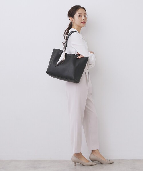 index（インデックス）の「ストライプスカーフ付きトートバッグ【A4サイズ】（トートバッグ・レディース・ベージュ/ブラック・00）」の19枚目の写真