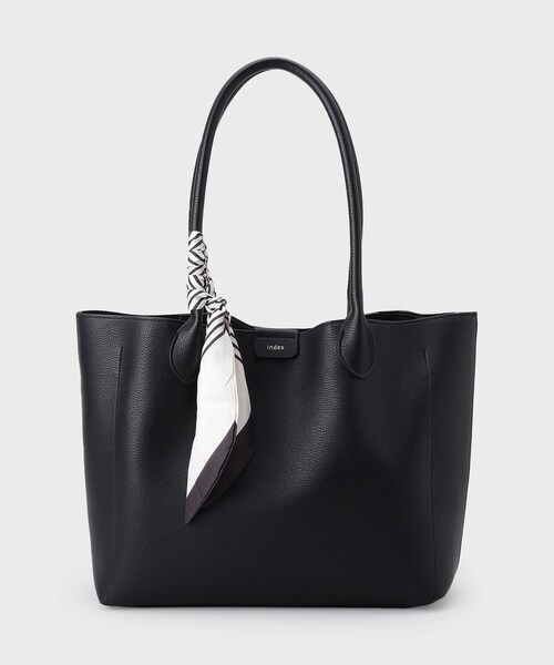 index（インデックス）の「ストライプスカーフ付きトートバッグ【A4サイズ】（トートバッグ・レディース・ベージュ/ブラック・00）」の16枚目の写真