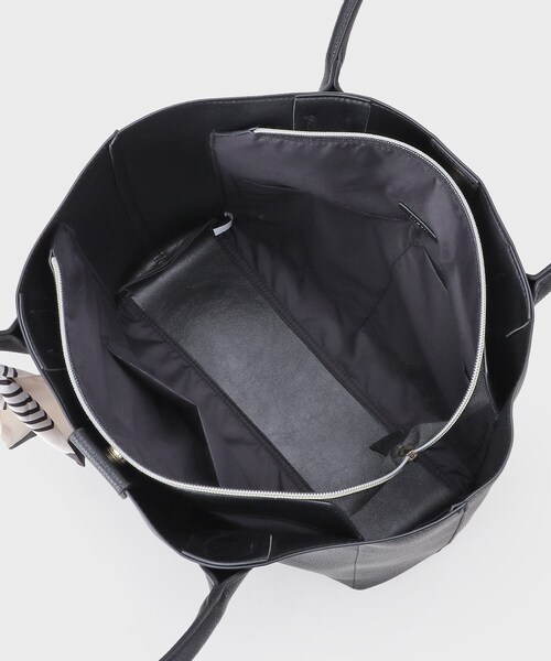 index（インデックス）の「ストライプスカーフ付きトートバッグ【A4サイズ】（トートバッグ・レディース・ベージュ/ブラック・00）」の10枚目の写真