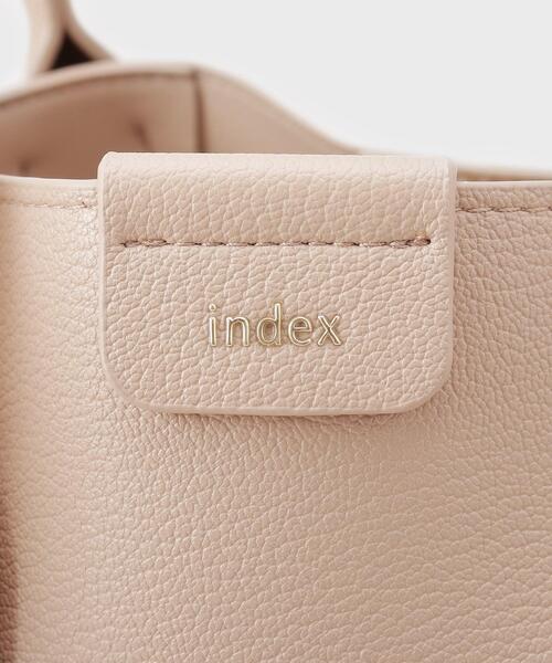 index（インデックス）の「ストライプスカーフ付きトートバッグ【A4サイズ】（トートバッグ・レディース・ベージュ/ブラック・00）」の4枚目の写真