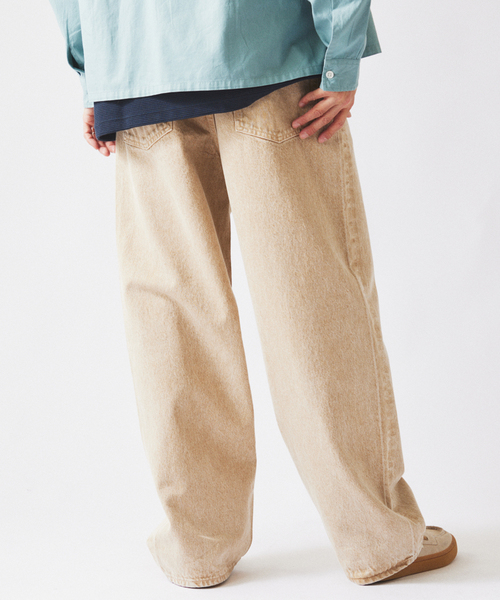 JOURNAL STANDARD relume（ジャーナルスタンダード　レリューム）の「＜Relume Jeans＞コーンデニム カツラギ ワイドパンツ（デニムパンツ・メンズ・ナチュラル/ブラックミックス/ライトパープル・MEDIUM/LARGE）」の5枚目の写真