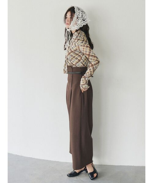 LAGUNAMOON（ラグナムーン）の「オフショルチュールタイブラウス（シャツ/ブラウス・レディース・イエロー/ブラウン/グレー・FREE）」の9枚目の写真