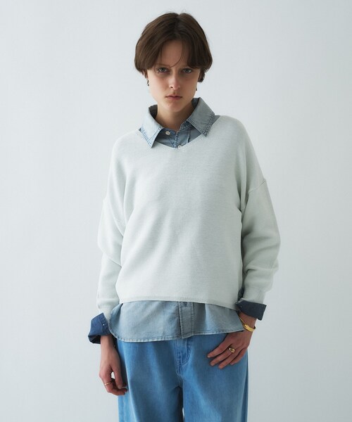cloenc(クロエンス)の「【マシンウォッシュ】シアーデニムオーバーシャツ(シャツ/ブラウス・レディース・ブルー/ネイビー・02)」の11枚目の写真