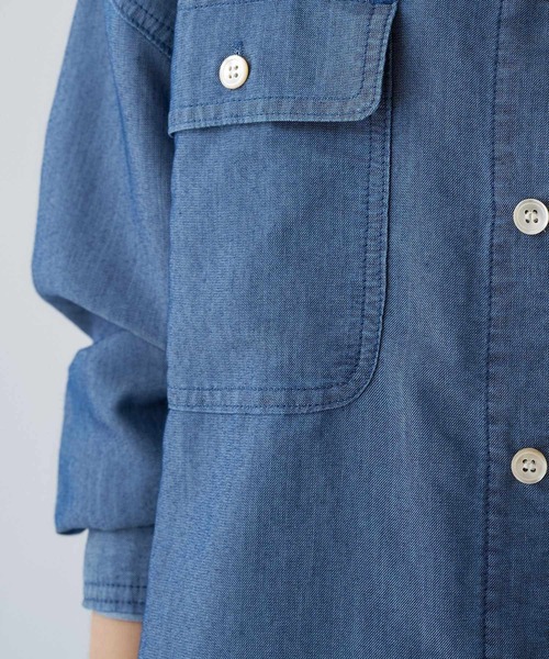 cloenc(クロエンス)の「【マシンウォッシュ】シアーデニムオーバーシャツ(シャツ/ブラウス・レディース・ブルー/ネイビー・02)」の18枚目の写真