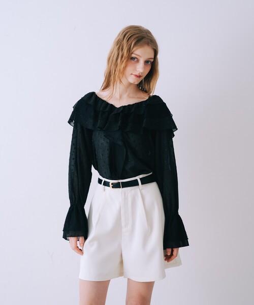 SELFIST(セルフィスト)の「ハイウエストショートパンツ 春服 夏服 フェミニン きれいめ(その他パンツ・レディース・アイボリー/ネイビー・38/36)」の19枚目の写真
