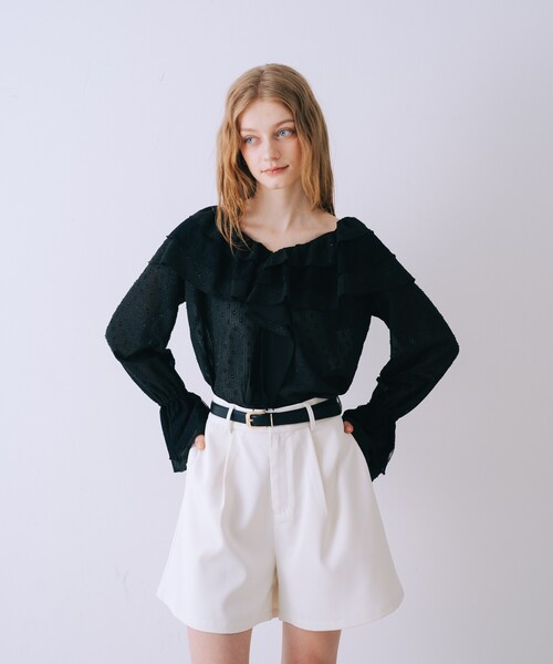 SELFIST(セルフィスト)の「ハイウエストショートパンツ 春服 夏服 フェミニン きれいめ(その他パンツ・レディース・アイボリー/ネイビー・38/36)」の20枚目の写真
