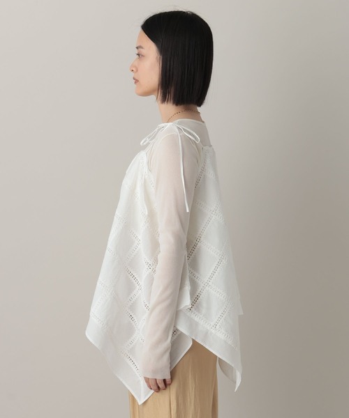 A part by（アパートバイ）の「【着方2WAY】エンブロイダリーマルチキャミブラウス（シャツ/ブラウス・レディース・ブラック/オフホワイト・FREE）」の21枚目の写真