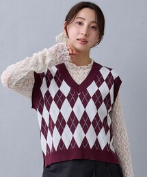 NICOLE CLUB | アーガイルベスト(ベスト)