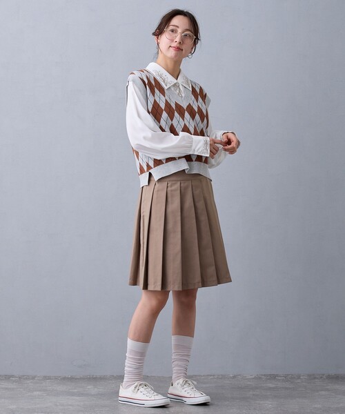 NICOLE CLUB（ニコル　クラブ）の「アーガイルベスト（ベスト・レディース・ネイビー/ボルドー/ライトグレー・FREE）」の8枚目の写真