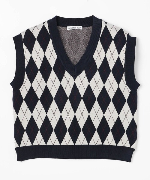 NICOLE CLUB（ニコル　クラブ）の「アーガイルベスト（ベスト・レディース・ネイビー/ボルドー/ライトグレー・FREE）」の19枚目の写真