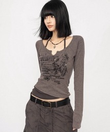 CANVAS+（キャンバスプラス）の「【CANVAS＋】レイヤード風プリントトップス（その他トップス）」