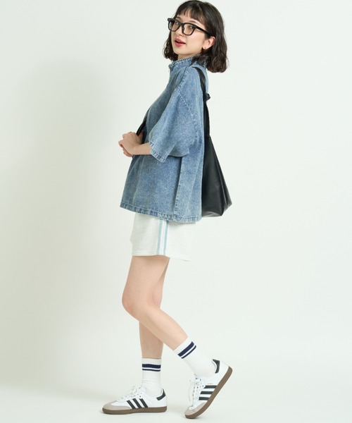 A.D.C.L.(エーディーシーエル)の「デニムサイドライン トラックショートパンツ(その他パンツ・レディース・杢グレー・M/L)」の7枚目の写真