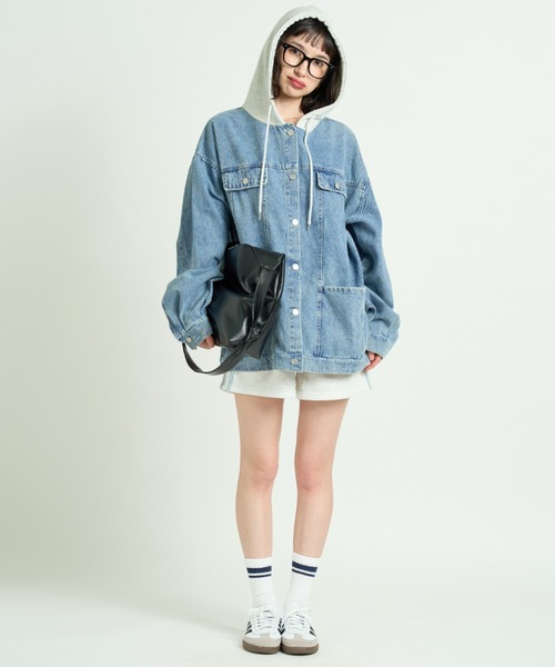 A.D.C.L.(エーディーシーエル)の「デニムサイドライン トラックショートパンツ(その他パンツ・レディース・杢グレー・M/L)」の11枚目の写真