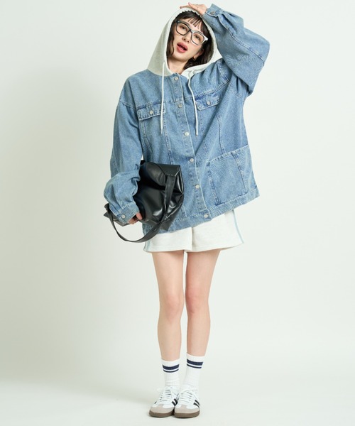 A.D.C.L.(エーディーシーエル)の「デニムサイドライン トラックショートパンツ(その他パンツ・レディース・杢グレー・M/L)」の12枚目の写真