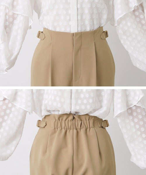 Gready Brilliant（グレディブリリアン）の「Ｗクロスハイウエストテーパードパンツ（その他パンツ・レディース・ブラック/キャメル・38/36/34）」の18枚目の写真