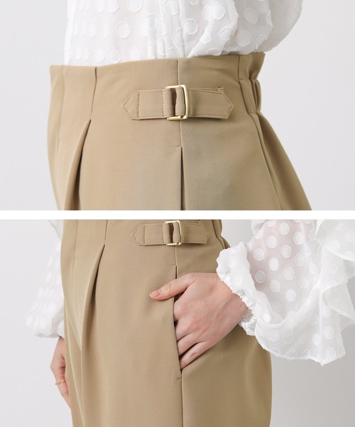 Gready Brilliant（グレディブリリアン）の「Ｗクロスハイウエストテーパードパンツ（その他パンツ・レディース・ブラック/キャメル・38/36/34）」の19枚目の写真