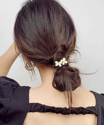 tone | pur chouchou/スクエア フラワー バタフライ ヘアゴム P4547(ヘアゴム)