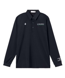 【le coq sportif GOLF】消臭/吸汗速乾/遮熱/UV CUT(UPF50+)/ストレッチ　マーキングデザイン長袖ポロシャツ　ゴルフウェア