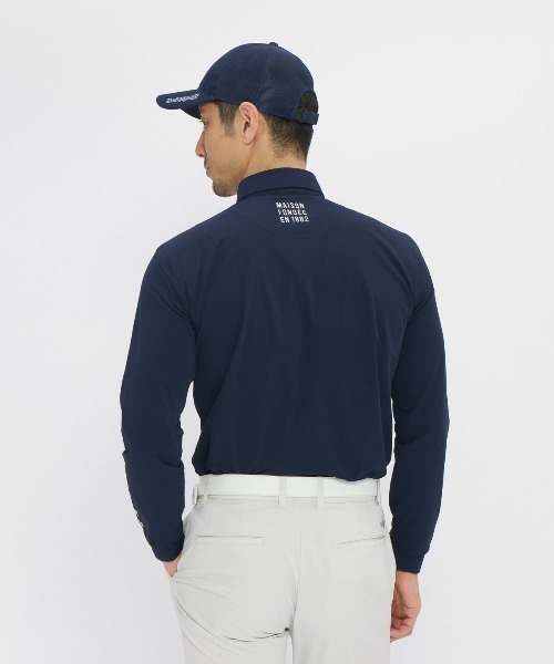 le coq sportif GOLF(ルコックスポルティフゴルフ)の「【le coq sportif GOLF】消臭/吸汗速乾/遮熱/UV CUT(UPF50+)/ストレッチ マーキングデザイン長袖ポロシャツ ゴルフウェア(ポロシャツ・メンズ・ブラック/ホワイト/ネイビー・M/L/XL/3L)」の6枚目の写真