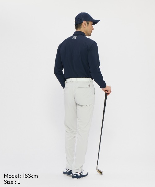 le coq sportif GOLF(ルコックスポルティフゴルフ)の「【le coq sportif GOLF】消臭/吸汗速乾/遮熱/UV CUT(UPF50+)/ストレッチ マーキングデザイン長袖ポロシャツ ゴルフウェア(ポロシャツ・メンズ・ブラック/ホワイト/ネイビー・M/L/XL/3L)」の8枚目の写真