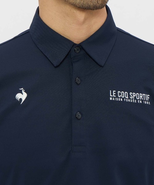 le coq sportif GOLF(ルコックスポルティフゴルフ)の「【le coq sportif GOLF】消臭/吸汗速乾/遮熱/UV CUT(UPF50+)/ストレッチ マーキングデザイン長袖ポロシャツ ゴルフウェア(ポロシャツ・メンズ・ブラック/ホワイト/ネイビー・M/L/XL/3L)」の9枚目の写真