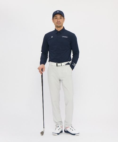 le coq sportif GOLF(ルコックスポルティフゴルフ)の「【le coq sportif GOLF】消臭/吸汗速乾/遮熱/UV CUT(UPF50+)/ストレッチ マーキングデザイン長袖ポロシャツ ゴルフウェア(ポロシャツ・メンズ・ブラック/ホワイト/ネイビー・M/L/XL/3L)」の12枚目の写真