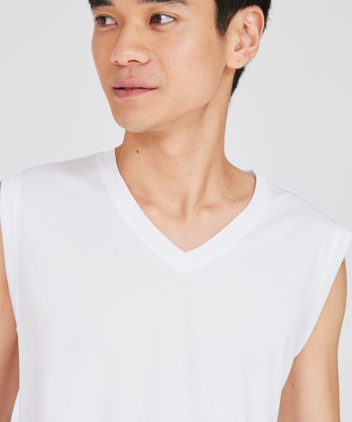 HANES(ヘインズ)の「【Hanes/ヘインズ】メンズ 【2枚組】Hanes MOVES スクエアメッシュ スリーブレスTシャツ(Tシャツ/カットソー・メンズ・ホワイト/ライトグレー/ブラック・M/L/LL)」の4枚目の写真