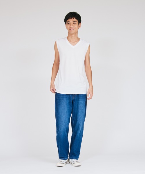 HANES(ヘインズ)の「【Hanes/ヘインズ】メンズ 【2枚組】Hanes MOVES スクエアメッシュ スリーブレスTシャツ(Tシャツ/カットソー・メンズ・ホワイト/ライトグレー/ブラック・M/L/LL)」の8枚目の写真