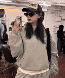 Chikashitsu + | 【Chikashitsu +】studs design overfit hoodie / 【チカシツプラス】スタッズオーバーサイズパーカー(パーカー)