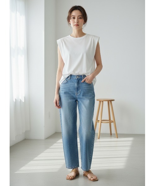 Belta attrice(ベルタアトリーチェ)の「【接触冷感】シルケットコットン100 ショルダータック クルーネックノースリーブカットソー/袖なし(タンクトップ・レディース・カーキ/ブラック/グレー/ホワイト・FREE)」の14枚目の写真