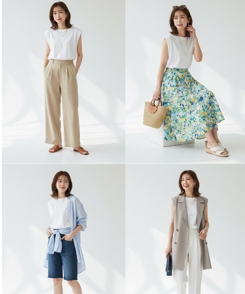 Belta attrice(ベルタアトリーチェ)の「【接触冷感】シルケットコットン100 ショルダータック クルーネックノースリーブカットソー/袖なし(タンクトップ・レディース・カーキ/ブラック/グレー/ホワイト・FREE)」の19枚目の写真