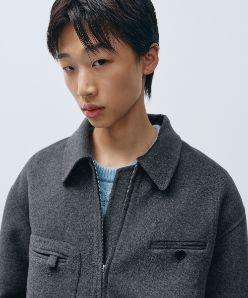 INTEMPOMOOD（インテンポムード）の「パッチポケットウールブルゾン_グレー（ブルゾン・メンズ・グレー・MEDIUM/LARGE）」の12枚目の写真