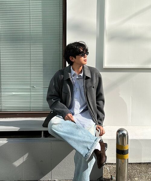 INTEMPOMOOD(インテンポムード)の「パッチポケットウールブルゾン_グレー(ブルゾン・メンズ・グレー・MEDIUM/LARGE)」の6枚目の写真