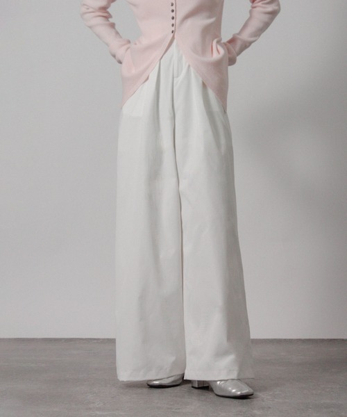 Social GIRL（ソーシャルガール）の「2026SS ハイウエストタックワイドパンツ スラックスパンツ（スラックス・レディース・ベージュ/オフホワイト/ブラック・M/L）」の15枚目の写真