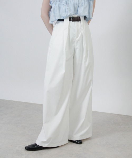 Social GIRL(ソーシャルガール)の「ハイウエストタックワイドパンツ スラックスパンツ(スラックス・レディース・ベージュ/オフホワイト/ブラック・M/L)」の14枚目の写真