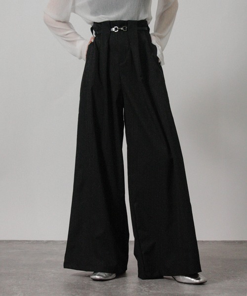 Social GIRL(ソーシャルガール)の「ハイウエストタックワイドパンツ スラックスパンツ(スラックス・レディース・ベージュ/オフホワイト/ブラック・M/L)」の12枚目の写真