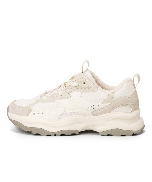 FILA(フィラ)の「WAVY BLOCK / ウェイビーブロック / カジュアルスニーカー(スニーカー・レディース・ベージュ・25.5cm/25.0cm/24.5cm/24.0cm/23.5cm/23.0cm/28.0cm/27.5cm/27.0cm/26.5cm/26.0cm/29.0cm)」の5枚目の写真