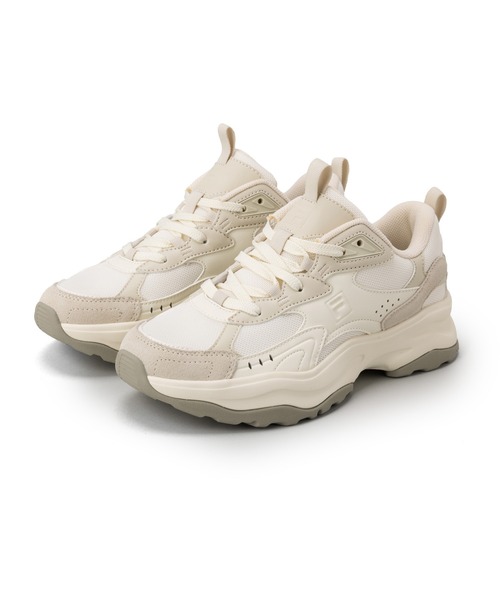 FILA(フィラ)の「WAVY BLOCK / ウェイビーブロック / カジュアルスニーカー(スニーカー・レディース・ベージュ・25.5cm/25.0cm/24.5cm/24.0cm/23.5cm/23.0cm/28.0cm/27.5cm/27.0cm/26.5cm/26.0cm/29.0cm)」の2枚目の写真