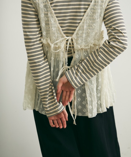 Crisp（クリスプ）の「2wayフリルギャザータンク（シャツ/ブラウス・レディース・アイボリー/ナチュラル・FREE）」の20枚目の写真