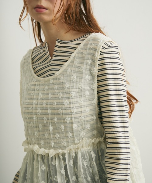 Crisp（クリスプ）の「2wayフリルギャザータンク（シャツ/ブラウス・レディース・アイボリー/ナチュラル・FREE）」の18枚目の写真