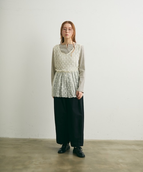 Crisp（クリスプ）の「2wayフリルギャザータンク（シャツ/ブラウス・レディース・アイボリー/ナチュラル・FREE）」の21枚目の写真