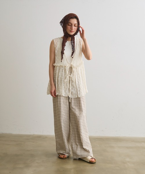 Crisp（クリスプ）の「2wayフリルギャザータンク（シャツ/ブラウス・レディース・アイボリー/ナチュラル・FREE）」の9枚目の写真