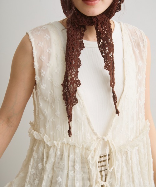 Crisp（クリスプ）の「2wayフリルギャザータンク（シャツ/ブラウス・レディース・アイボリー/ナチュラル・FREE）」の7枚目の写真