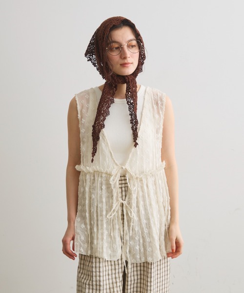 Crisp（クリスプ）の「2wayフリルギャザータンク（シャツ/ブラウス・レディース・アイボリー/ナチュラル・FREE）」の3枚目の写真