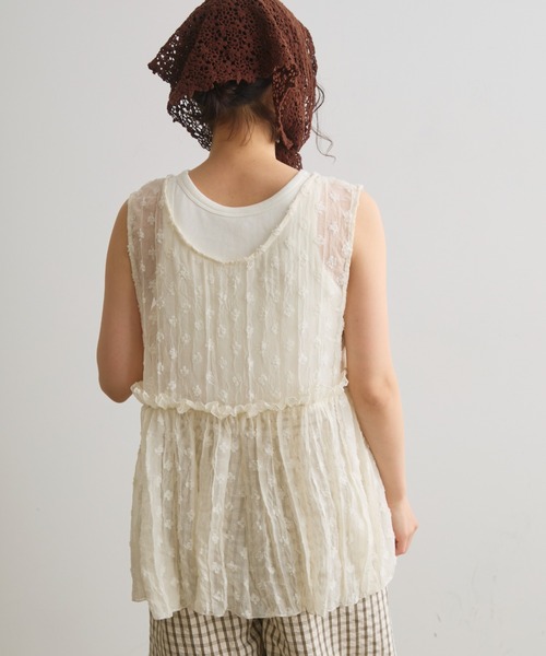 Crisp（クリスプ）の「2wayフリルギャザータンク（シャツ/ブラウス・レディース・アイボリー/ナチュラル・FREE）」の5枚目の写真